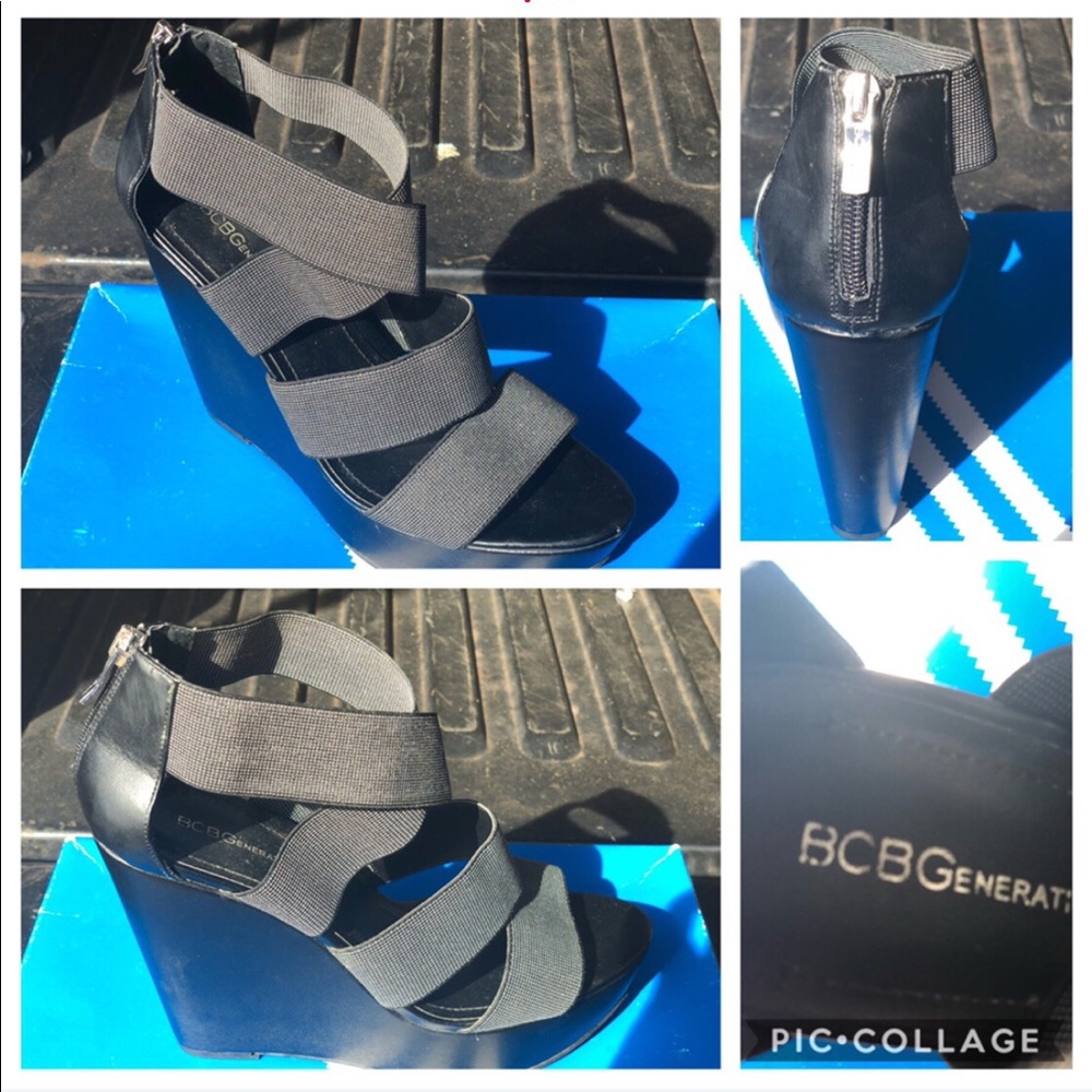 Black BCBG Wedges